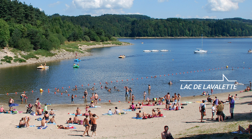 Baignade - Cascade - Plage -Lac de Lavalette - Lapte - Haute-Loire -  tourisme vert - Département de la Haute-Loire - Haute-Loire tourisme - Auvergne-Rhône-Alpes - Myhauteloire